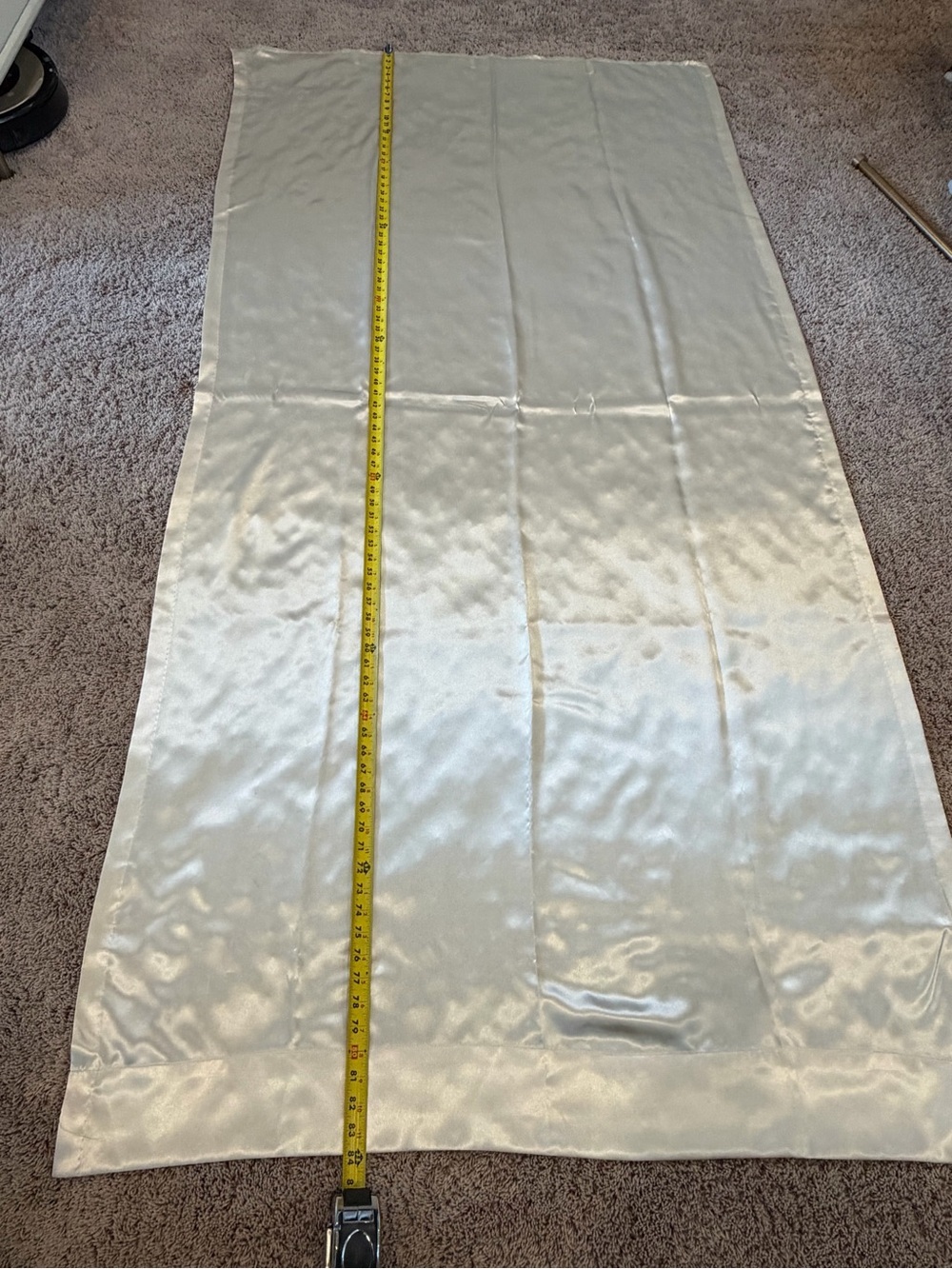 Nicole miller silky satin cream colored curtain panel 84 x 42 - Picture 5 of 9